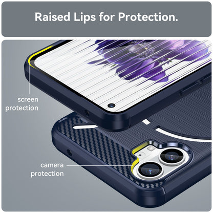 Brushed Phone Case for Nothing phone (1) 5G, Carbon Fiber Texture Anti-scratch Soft TPU Back Cover