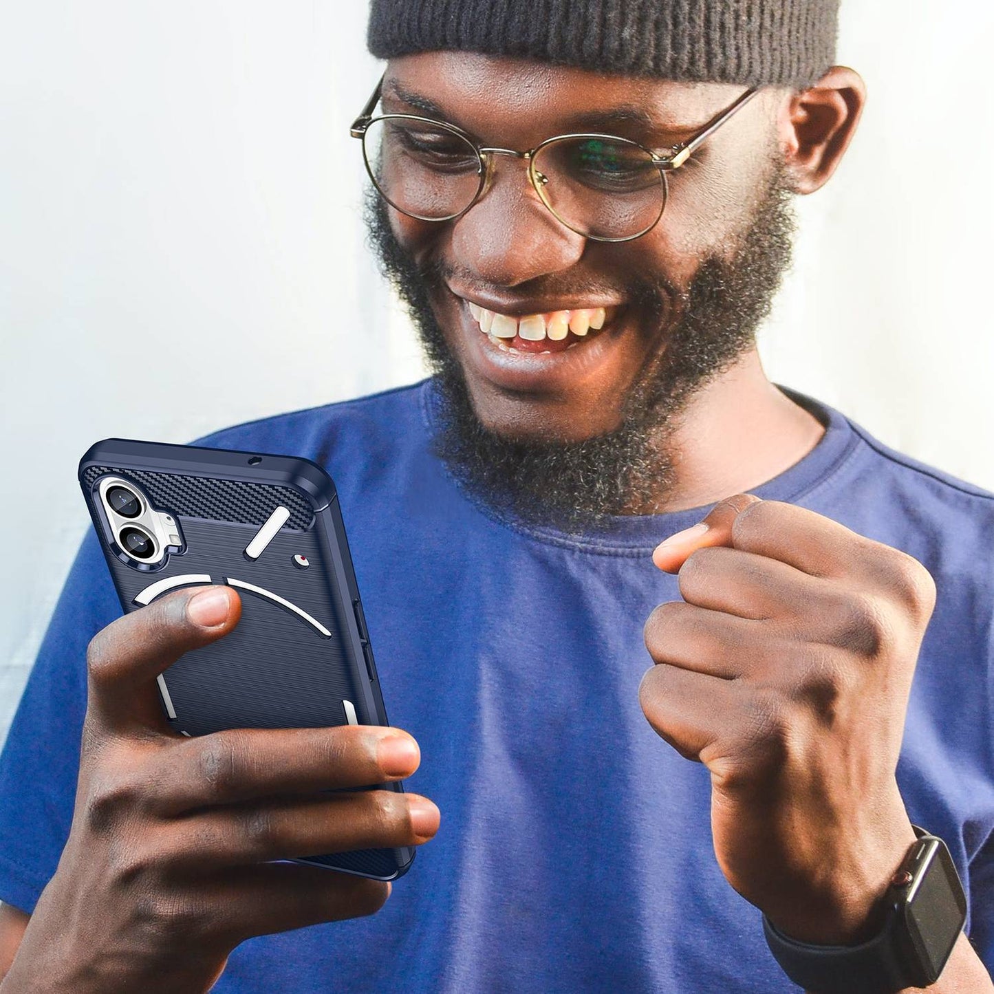 Brushed Phone Case for Nothing phone (1) 5G, Carbon Fiber Texture Anti-scratch Soft TPU Back Cover