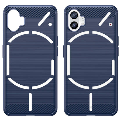 Brushed Phone Case for Nothing phone (1) 5G, Carbon Fiber Texture Anti-scratch Soft TPU Back Cover