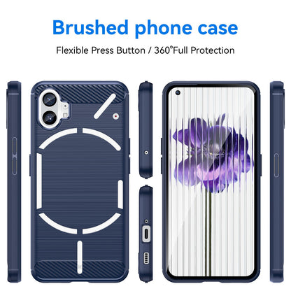 Brushed Phone Case for Nothing phone (1) 5G, Carbon Fiber Texture Anti-scratch Soft TPU Back Cover