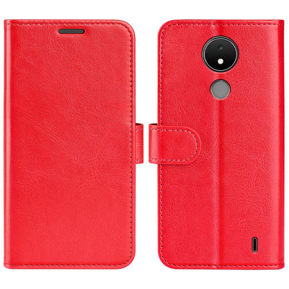 For Nokia C21 Anti-scratch Crazy Horse Texture Flip Stand Case PU Leather + TPU Phone Wallet Cover