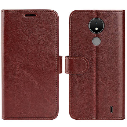 For Nokia C21 Anti-scratch Crazy Horse Texture Flip Stand Case PU Leather + TPU Phone Wallet Cover