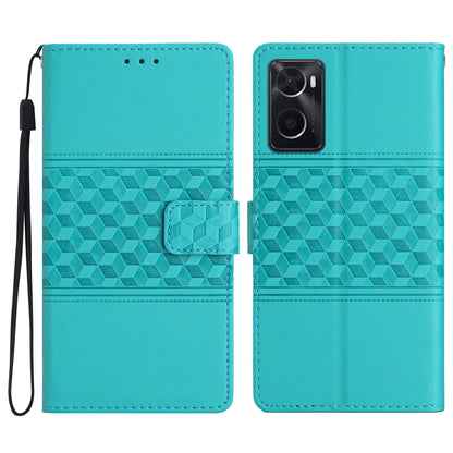 Shockproof Phone Cover for Oppo A76 / A36 / A96 4G, Skin-touch Feeling Wallet Stand Retro Imprinted Pattern Flip Leather Phone Case
