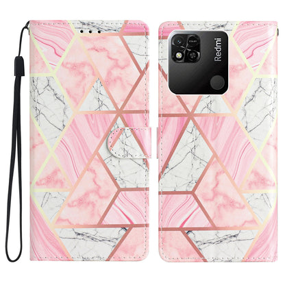 For Xiaomi Redmi 10A Pattern Printing PU Leather Magnetic Clasp Stand Case Phone Wallet Cover with Strap