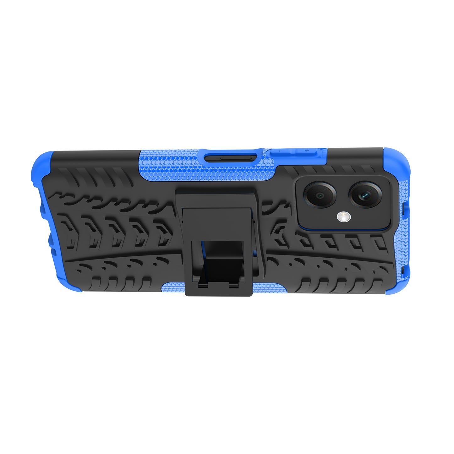 For Xiaomi Redmi Note 12 5G (Global) / (India) / (China) / Poco X5 5G Hard PC+TPU Rugged Tire Pattern Shock-absorbing Phone Case Kickstand Back Cover