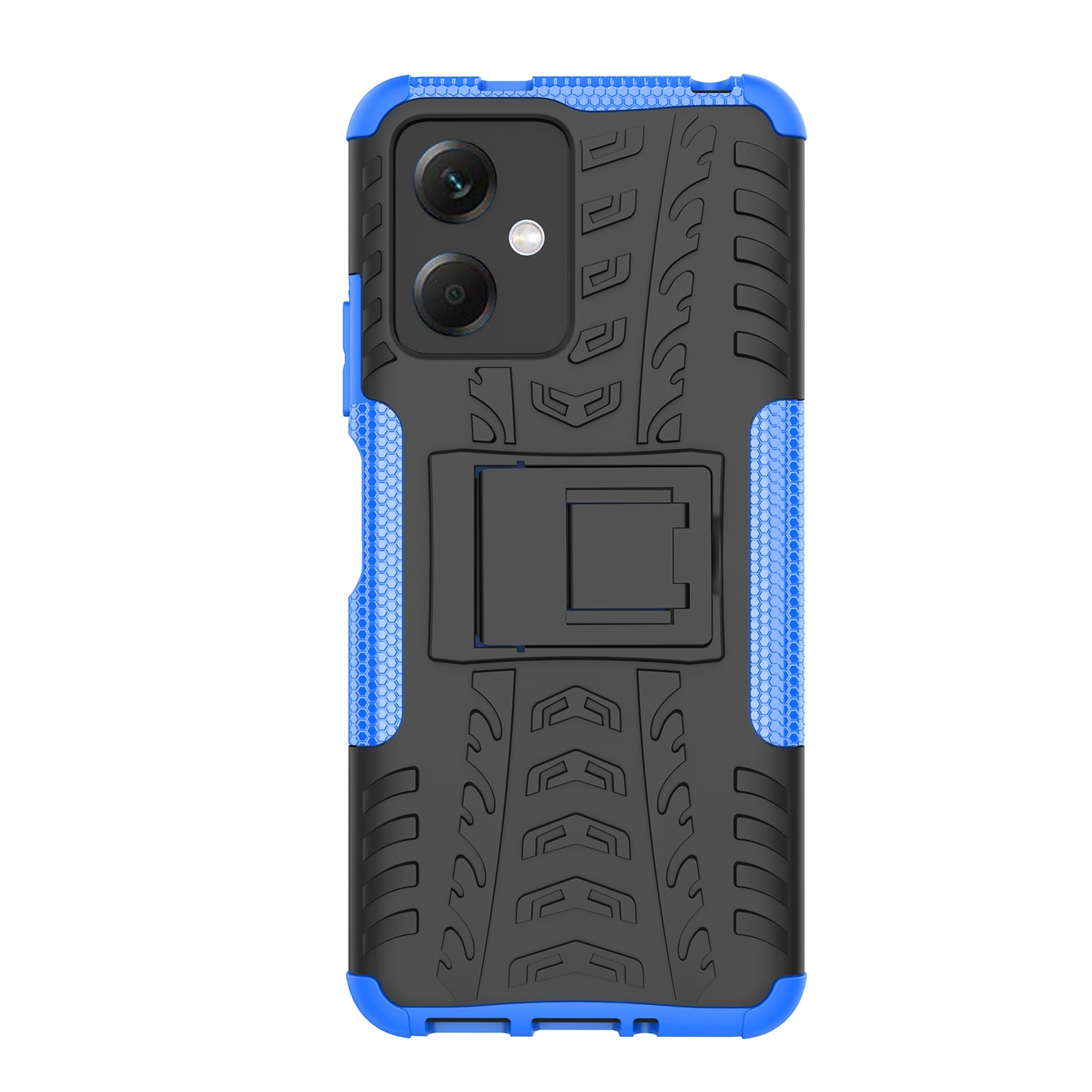 For Xiaomi Redmi Note 12 5G (Global) / (India) / (China) / Poco X5 5G Hard PC+TPU Rugged Tire Pattern Shock-absorbing Phone Case Kickstand Back Cover