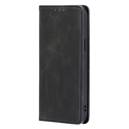 Calf Texture Magnetic Auto-absorbed Phone Case for TCL 40R 5G, PU Leather Wallet Stand Shockproof Cover