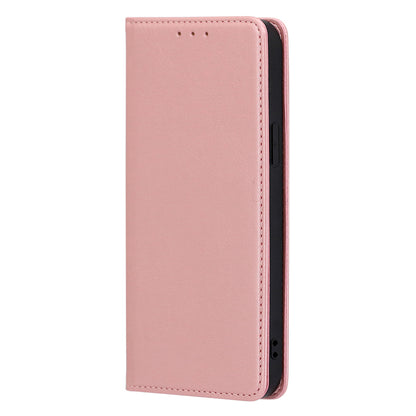 Calf Texture Magnetic Auto-absorbed Phone Case for TCL 40R 5G, PU Leather Wallet Stand Shockproof Cover