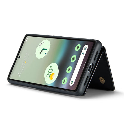 DG.MING M3 Series For Google Pixel 6a Glitter Bling Powder PU Leather Anti-scratch Magnetic Phone Cover PC+TPU Kickstand Zipper Pocket Wallet Smartphone Case