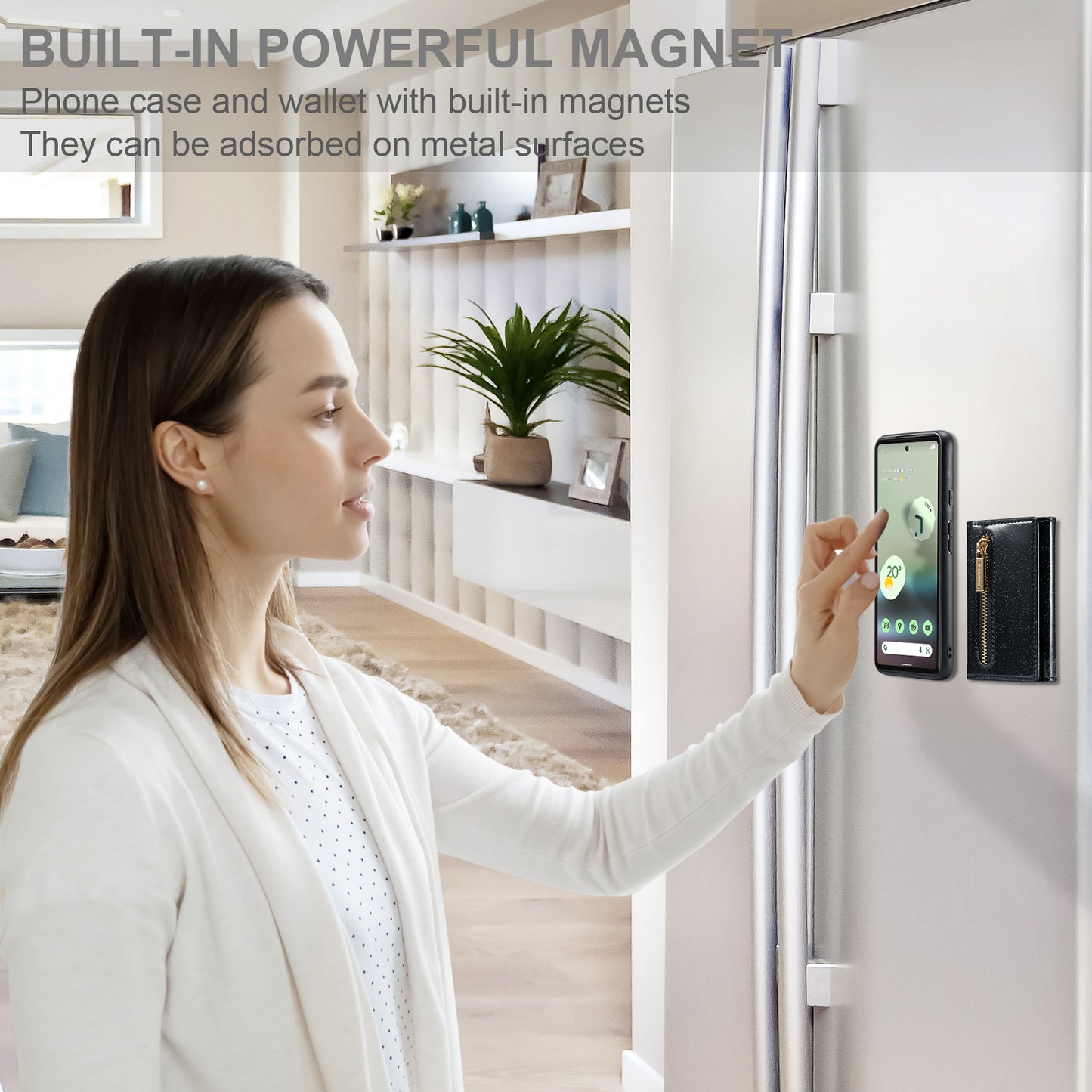 DG.MING M3 Series For Google Pixel 6a Glitter Bling Powder PU Leather Anti-scratch Magnetic Phone Cover PC+TPU Kickstand Zipper Pocket Wallet Smartphone Case