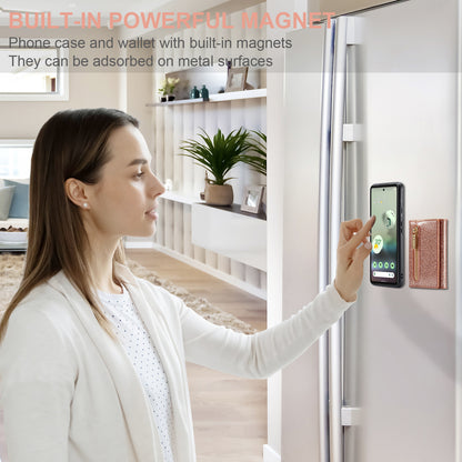 DG.MING M3 Series For Google Pixel 6a Glitter Bling Powder PU Leather Anti-scratch Magnetic Phone Cover PC+TPU Kickstand Zipper Pocket Wallet Smartphone Case