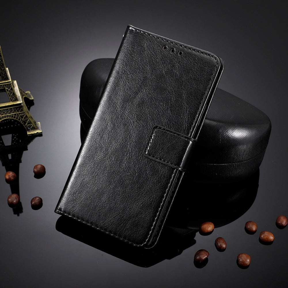 For Oppo Reno9 Pro+ 5G Crazy Horse Texture Magnetic Cell Phone Case Flip Wallet Stand Bump Proof PU Leather Phone Cover with Strap