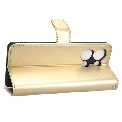For Oppo Reno9 Pro+ 5G Crazy Horse Texture Magnetic Cell Phone Case Flip Wallet Stand Bump Proof PU Leather Phone Cover with Strap