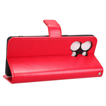 For Oppo Reno9 Pro+ 5G Crazy Horse Texture Magnetic Cell Phone Case Flip Wallet Stand Bump Proof PU Leather Phone Cover with Strap