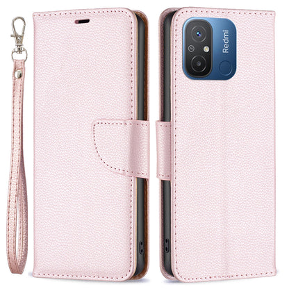 Wallet Case for Xiaomi Redmi 12C 4G PU Leather Phone Case Solid Color Stand Mobile Phone Cover