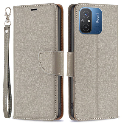 Wallet Case for Xiaomi Redmi 12C 4G PU Leather Phone Case Solid Color Stand Mobile Phone Cover