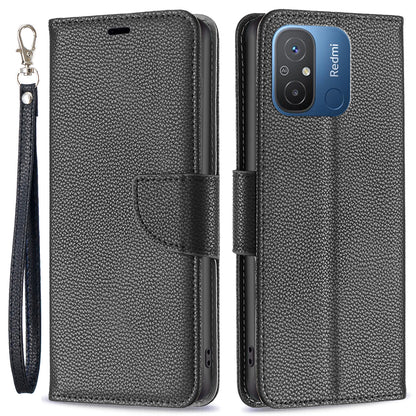 Wallet Case for Xiaomi Redmi 12C 4G PU Leather Phone Case Solid Color Stand Mobile Phone Cover