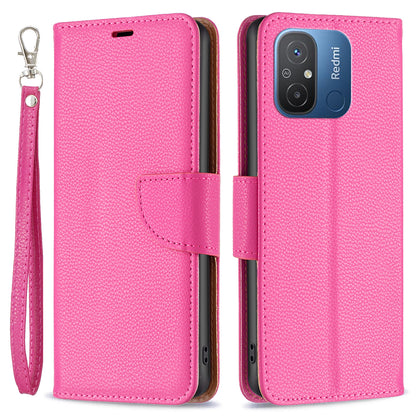 Wallet Case for Xiaomi Redmi 12C 4G PU Leather Phone Case Solid Color Stand Mobile Phone Cover