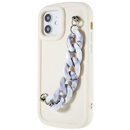 For iPhone 12 / 12 Pro 6.1 inch Soft TPU Phone Case Matte Surface Chain Bracelet Phone Cover