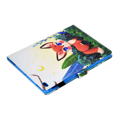 For iPad Air (2013) / Air 2 / iPad 9.7-inch (2017) / (2018) Stitched Leather Case Protective Tablet Cover Pattern Printed Magnetic Closure Shockproof Cover with Stand  /  Card Slots