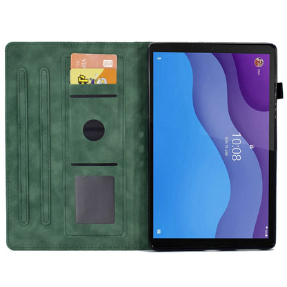 Anti-Fall Case for Lenovo Tab M10 HD Gen 2 (X306X) Pattern Imprinted Protective Folio Flip Cover Auto Wake / Sleep Tablet Leather Case with Card Slots / Stand