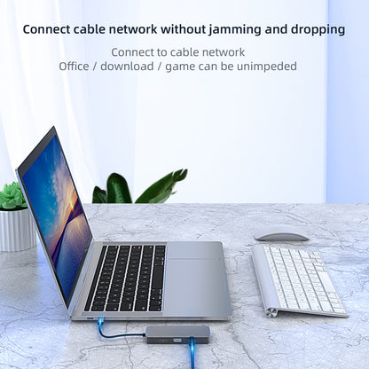 BL10V USB C Hub to HD 4K Video Output+USB 3.0+2xUSB 2.0+2 Memory Card Slots+RJ45+VGA+3.5mm Audio Port+PD Charging Port for Laptop Computer and Type-C Devices