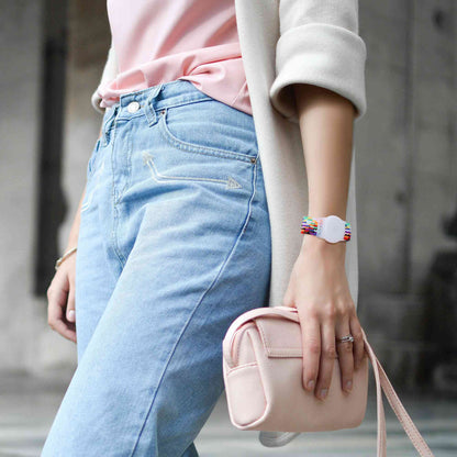 Braided Wrist Band for Apple AirTags, Anti-scratch Protective TPU Cover Kids Strap