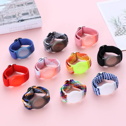 Braided Wrist Band for Apple AirTags, Anti-scratch Protective TPU Cover Kids Strap