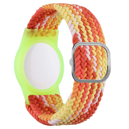 Braided Wrist Band for Apple AirTags, Anti-scratch Protective TPU Cover Kids Strap