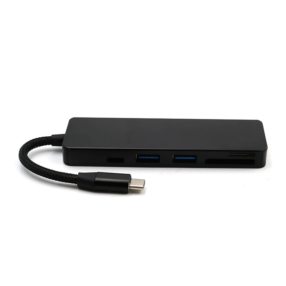 T-551 5 in 1 Type C Multiport Hub Adapter with PD Charging Port USB 3.0 SD/Micro SD Card Reader