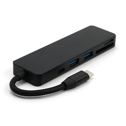 T-551 5 in 1 Type C Multiport Hub Adapter with PD Charging Port USB 3.0 SD/Micro SD Card Reader