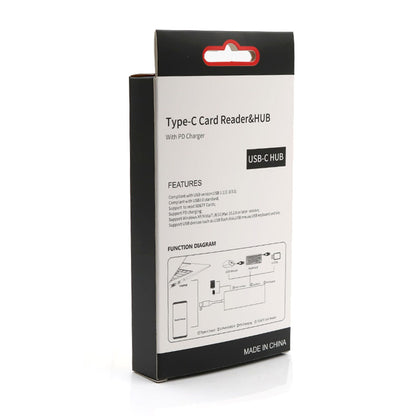 T-551 5 in 1 Type C Multiport Hub Adapter with PD Charging Port USB 3.0 SD/Micro SD Card Reader