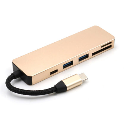 T-551 5 in 1 Type C Multiport Hub Adapter with PD Charging Port USB 3.0 SD/Micro SD Card Reader
