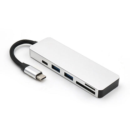 T-551 5 in 1 Type C Multiport Hub Adapter with PD Charging Port USB 3.0 SD/Micro SD Card Reader