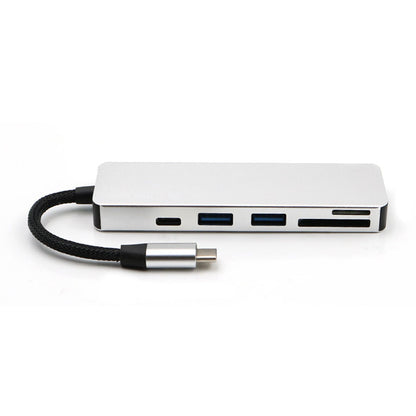T-551 5 in 1 Type C Multiport Hub Adapter with PD Charging Port USB 3.0 SD/Micro SD Card Reader