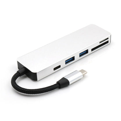 T-551 5 in 1 Type C Multiport Hub Adapter with PD Charging Port USB 3.0 SD/Micro SD Card Reader