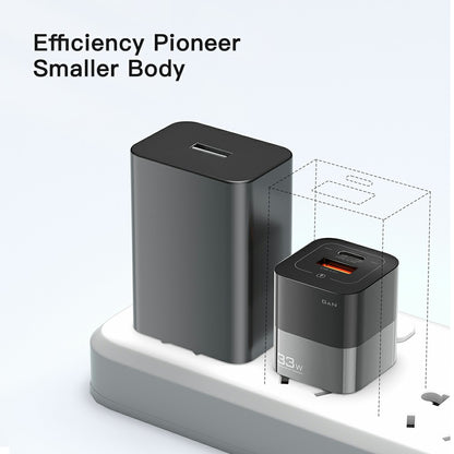 ESSAGER 33W GaN Wall Charger Portable Charger Block with USB-A+Type-C Dual Ports Mobile Phone Fast Charging Adapter