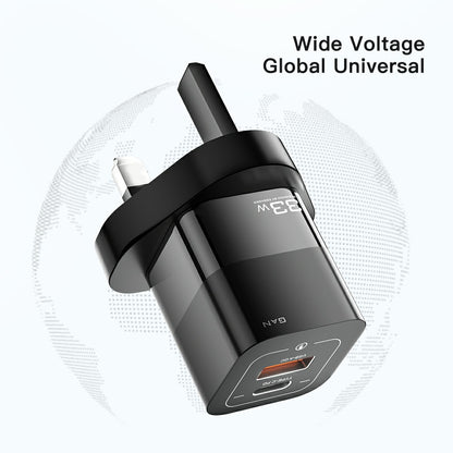 ESSAGER 33W GaN Wall Charger Portable Charger Block with USB-A+Type-C Dual Ports Mobile Phone Fast Charging Adapter