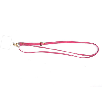 Universal Cell Phone Lanyard Adjustable PU Leather Neck Lanyard Crossbody Neck Strap Wrist Strap with Transparent Pad