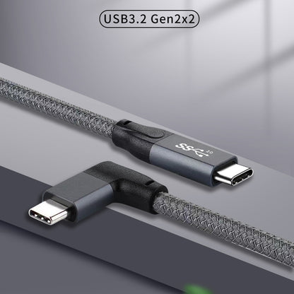 0.5m USB-C Male to USB-C Male Elbow 4K Video Transmission PD Fast Charging Cable Cord with E-mark