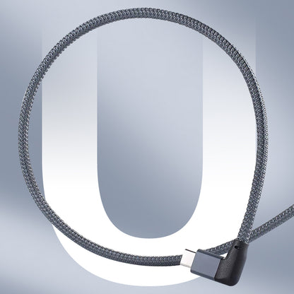 0.5m USB-C Male to USB-C Male Elbow 4K Video Transmission PD Fast Charging Cable Cord with E-mark