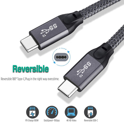 0.5m USB-C Male to USB-C Male Cable 4K 20Gbps PD100W 5A/20V Fast Charging Cord for Macbook Pro
