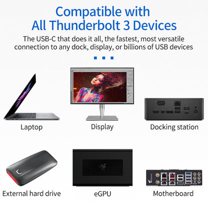 0.6m USB-C to USB-C PD 100W Fast Charging Cord USB3.1 Thunderbolt 3 40Gbps 4K Video Transmission Cable for MacBook Pro/iPad Pro