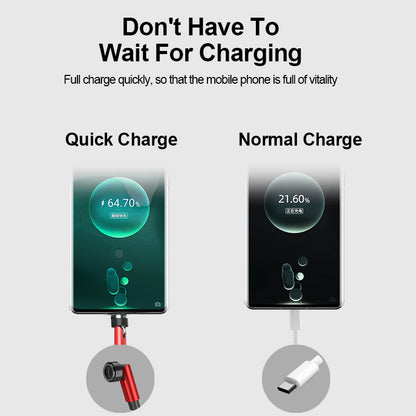 1m Nylon Braided Data Cord Fast Charging Cable + 540 Degrees Rotating Magnetic Attraction Micro Plug