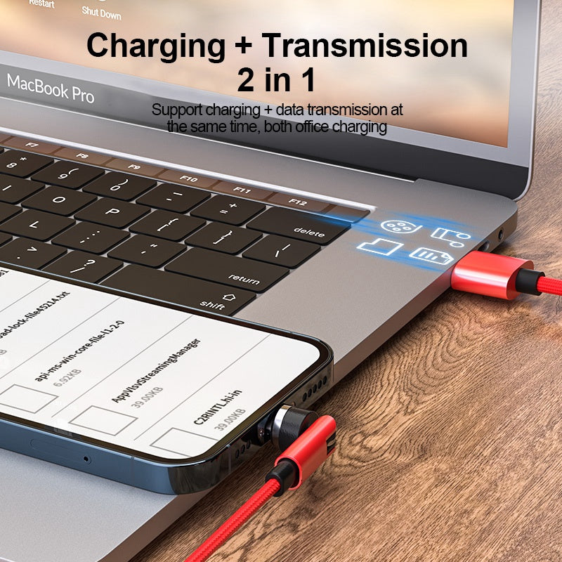 1m Nylon Braided Data Cord Fast Charging Cable + 540 Degrees Rotating Magnetic Attraction Micro Plug