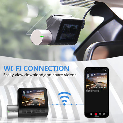 V50 Car WiFi Dashcam 4K Dashboard Camera with 2.0 inch 240 * 320 IPS Screen 360 Rotatable Lens G-Sensor - Front+Rear Camera
