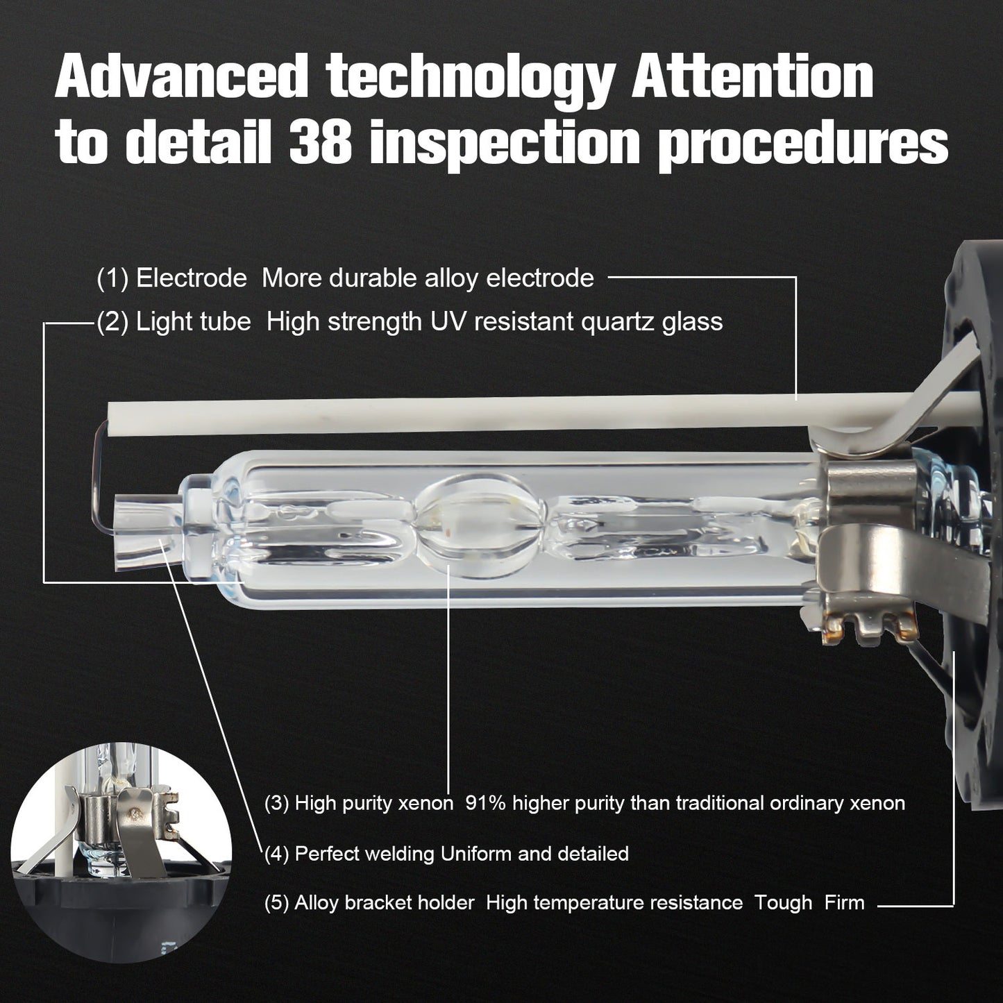 1 Pair EAGLEVISION D2S B0006 Xenon Headlight 6000K Diamond White HID Bulbs