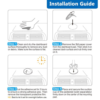 DP015 Round Sticky Adhesive Mounting Pad for Car Dashboard Suction Cup GPS Suction Mount (Size: L)