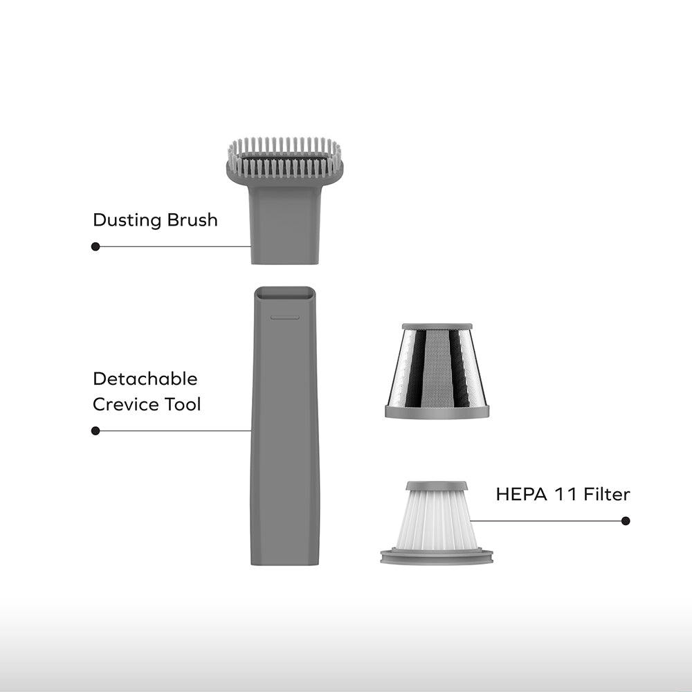 MOMAX MICRO CLEANSE Mini Vacuum Cleaner Cordless Handheld Car Cleaner Portable Home Office High Power 6000Pa Cleaning Tool - Dark Grey