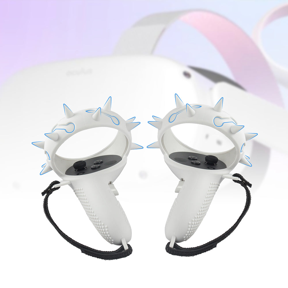1 Pair Silicone Anti-slip Anti-drop Protective Grip Cover VR Controller Handle Sleeve Case for Oculus Quest 2